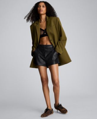 Women's Faux Leather Mid-Rise Shorts