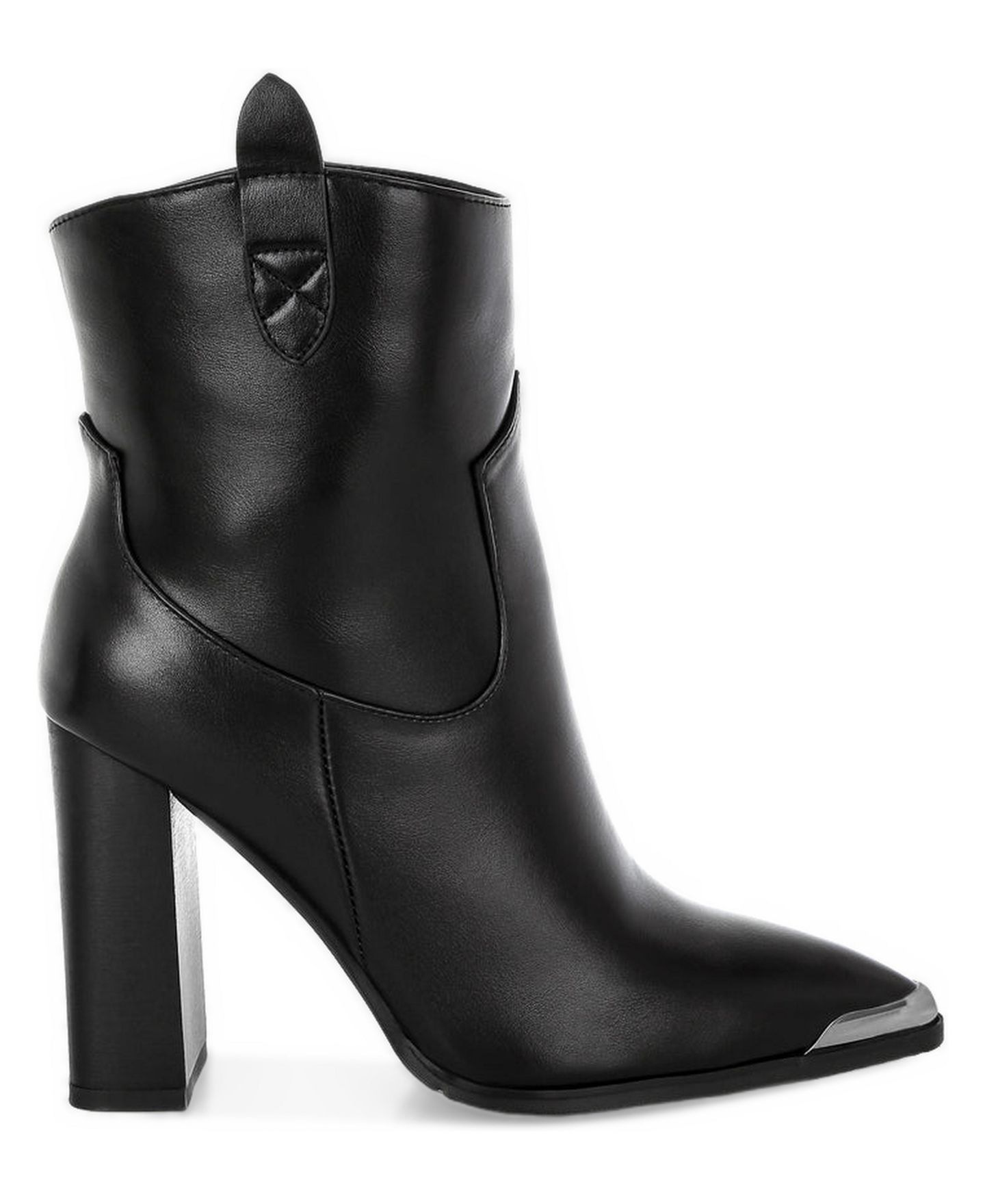 Женские ботинки London Rag Hatter Pointed Toe Faux Leather, цвет: Чёрный гладкий — фото 2