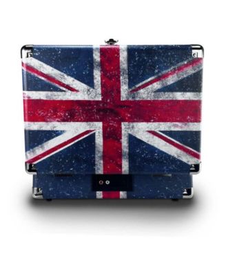 METRO PLUS Portable Rechargeable Bluetooth Suitcase Turntable Record Player - Union Jack