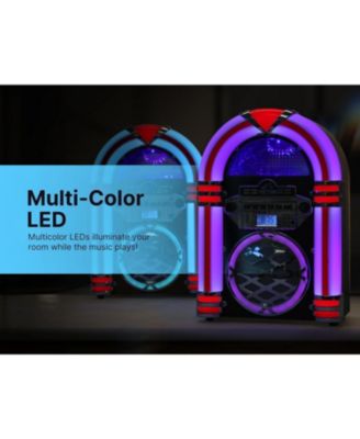 WILSHIRE Desktop Bluetooth LED Jukebox Speaker with FM Radio - Black