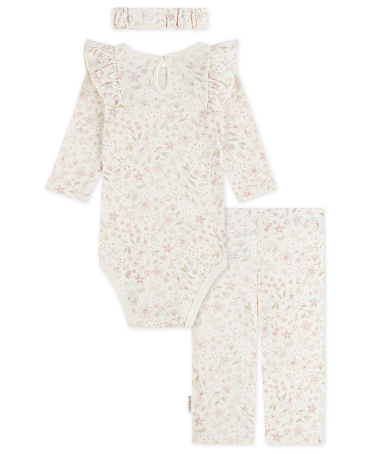 Huggies Baby Girls 3-Piece Bodysuit, Pants and Hairband Set
