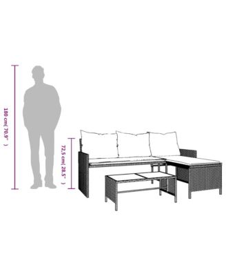 Garden Sofa Black, Cream White