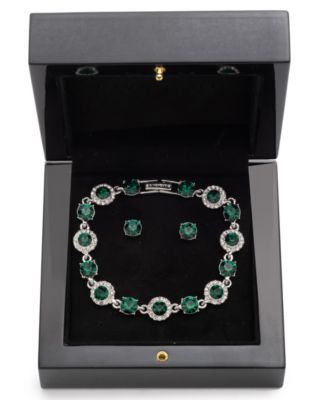 Crystal Stone Bracelet and Stud Earrings Set