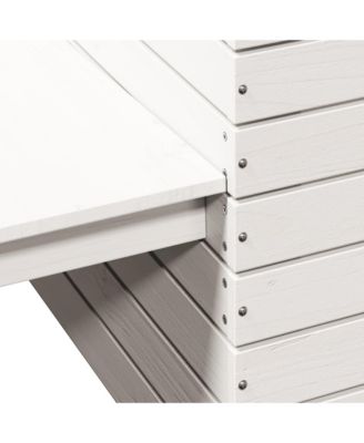Planter Bench White Solid pine wood Medium Planters
