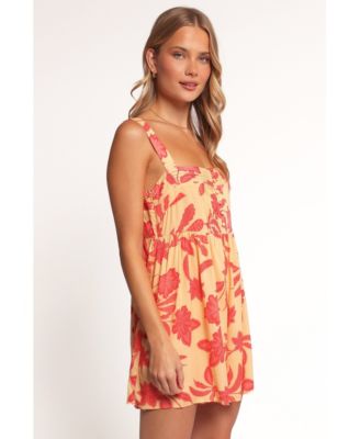 Women's Nani Romper - Red Yellow Paisley Floral