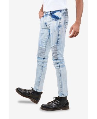 Men's Skinny Fit Stretch Moto Jeans