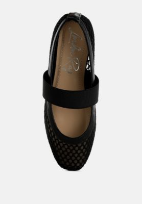 Womens Nayela Mid-Foot Strap Ballerinas