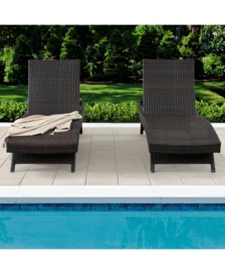 - Waterproof 2-Person Outdoor Chaise Lounge Set