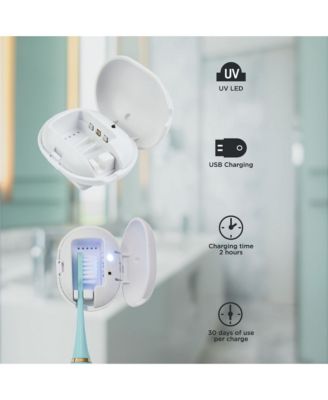 Portable Oral Care Bundle – Black Sonic Toothbrush with Bonus Heads + Toothbrush UV Sterilizer