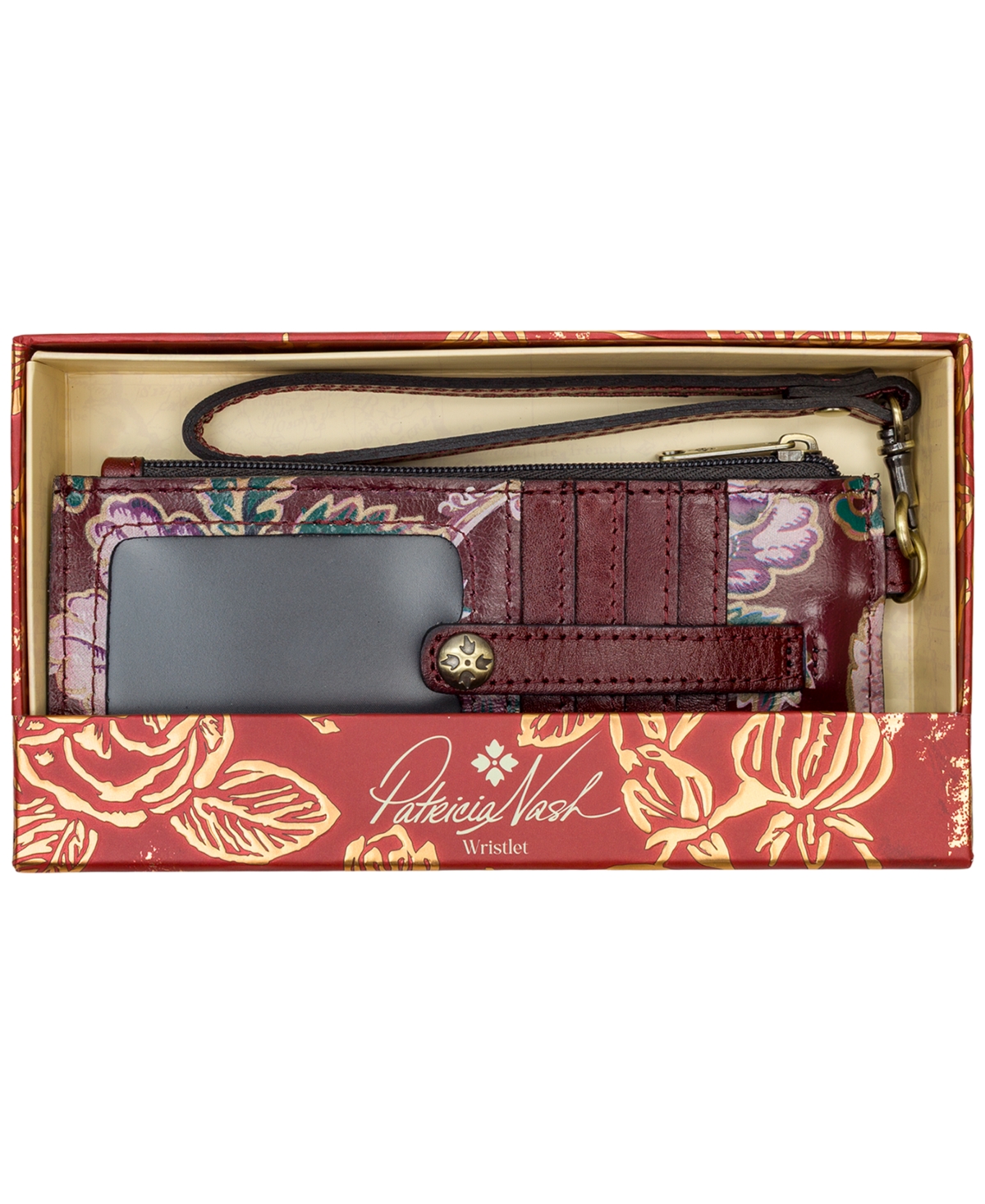 Patricia Nash Alanna Boxed Leather Wallet In Red