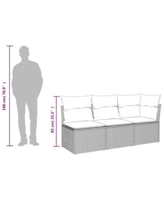 Garden Sofa Black, Cream White