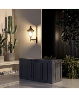 - 46.3'' W 80 Gallons Water Resistant Resin Lockable Deck Box