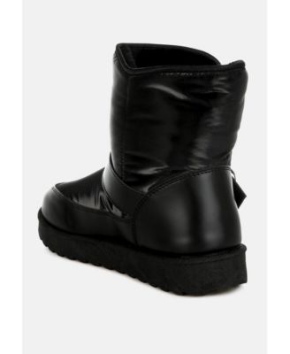 Womens Jammy Buckle Strap Puffy Ankle Boots