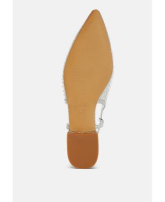 Womens Kurina Metallic Woven Slingback Sandals