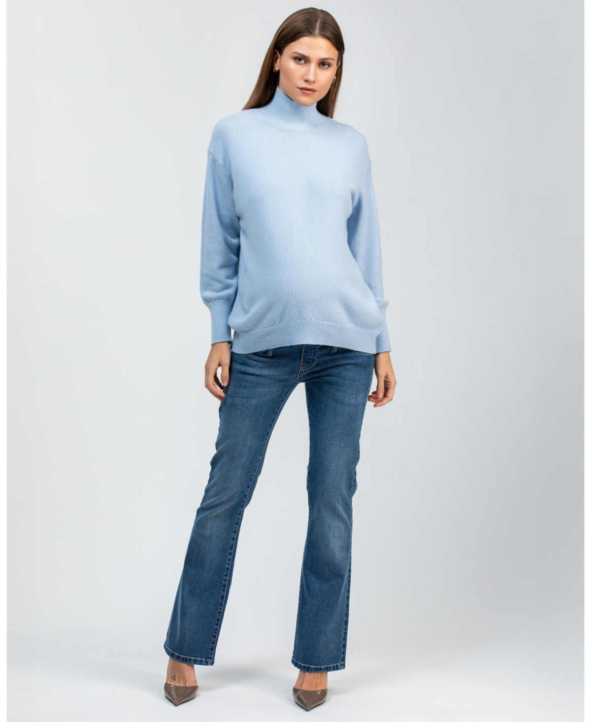 Pietro Brunelli Maternity Relaxed Turtleneck Regina Sweater with Long Sleeves