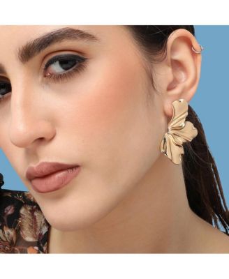 Women's Gold  Metallic Flora Drop Earrings