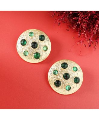 Emerald Cascade Stud Earrings