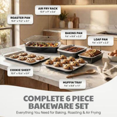 6-Piece Nonstick Stackable Nesting Bakeware Set