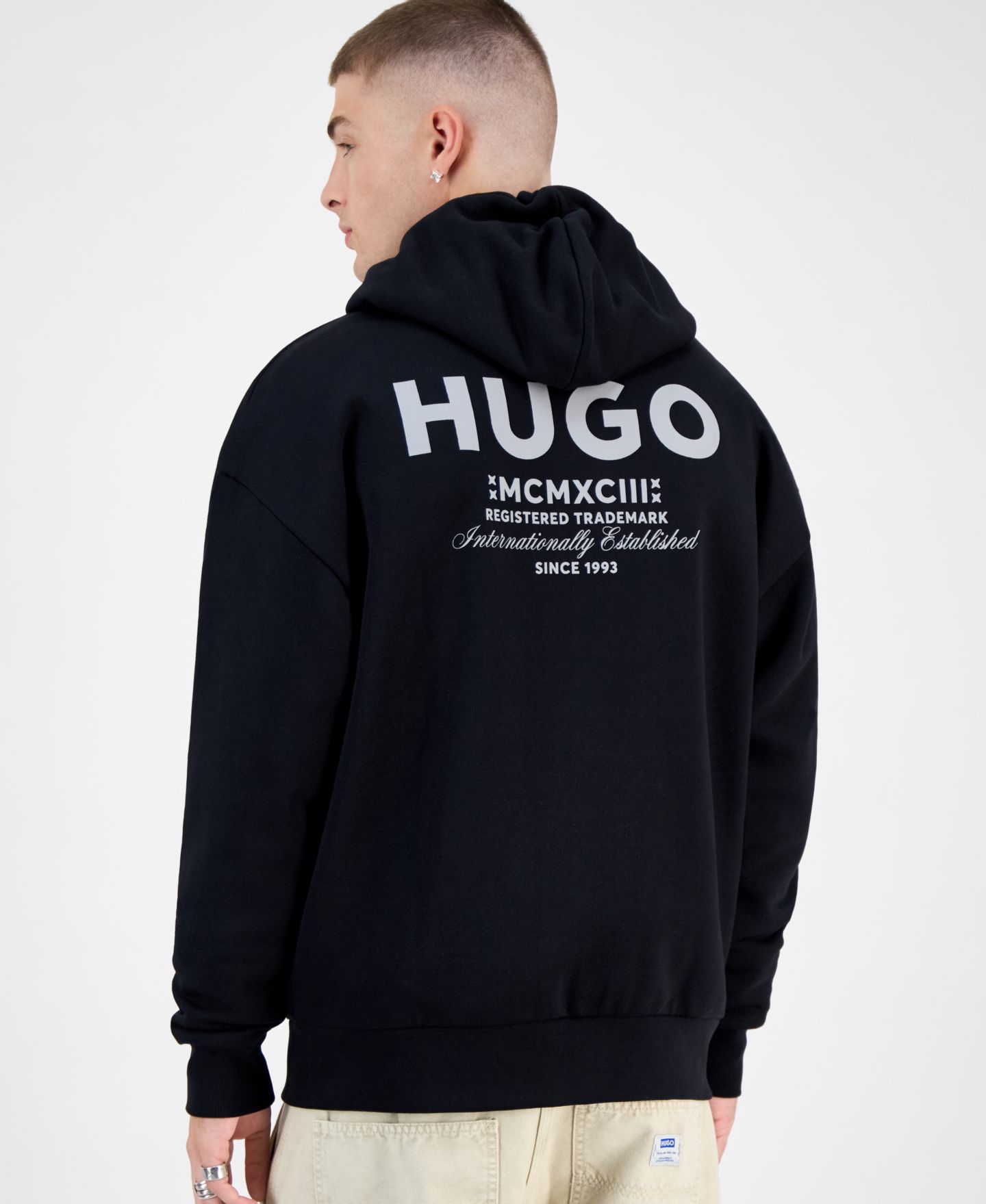 Мужское худи Hugo Boss Nazardo Long-Sleeve Logo, цвет: Чёрный — фото 4