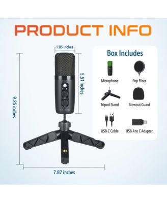 U3000 USB Microphone, Condenser Mic with RGB Lights (DRU3000)