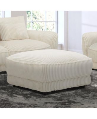 Utopia - Mega Ivory Ottoman with Casters