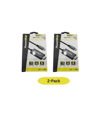 Power It Up USB-C to HDMI 4K High Speed Cable, 6 ft. (2-Pack)