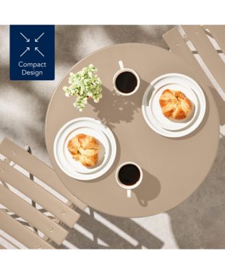 3-Piece Folding Patio Bistro Set with 2 Chairs and Table