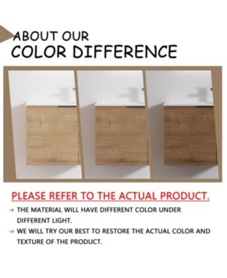 22" Soft-Close Door Floating Bathroom Vanity with Ceramic Sink