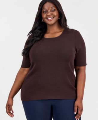 Tahari ASL - Plus Size Sweater T-Shirt