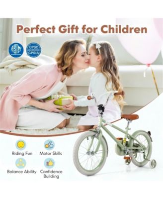 Kids Bike with Adjustable Handlebar and Saddle Green-18 Inches