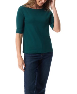Women's Alanis Boat Neck Elbow-Sleeve T-Shirt