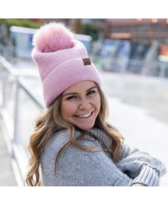 Women's Pom Pom Beanie - Pink