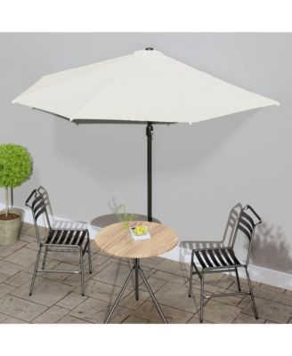 Garden Parasol Sand Polyester, Aluminum, Steel 118.1 x 61.0 in