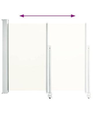 Side Awning Cream Polyester, Powder-Coated Iron 47.2 x 118.1 in