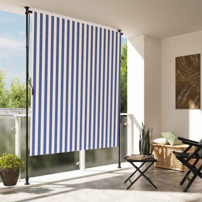 Outdoor Roller Blind Blue and White