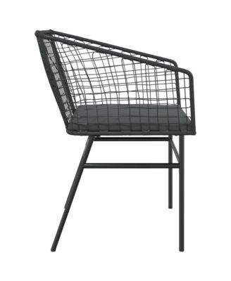 Garden Chair Black Poly Rattan UV-resistant materials