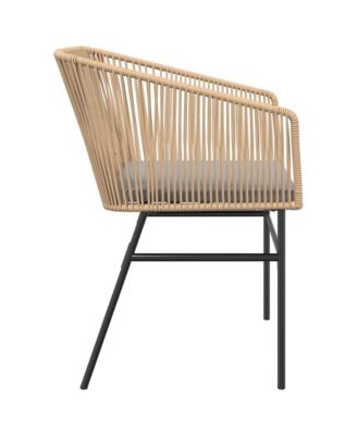 Garden Chair Brown PE Rattan, Powder-Coated Steel Standard