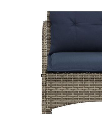 Patio Rocking Chair Grey Poly Rattan and Powder-Coated Steel Medium