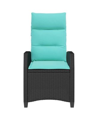 Reclining Garden Chair Black PE rattan Standard Foldable