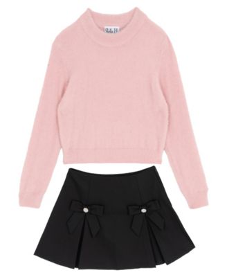Girls' 7-12 Sweater and Skorts, 2-Piece Set