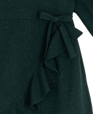 Girls' 7-16 Ruffle Detail Wrap Dress