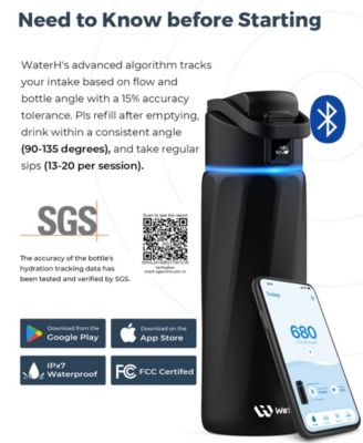 24 oz. Insulated Smart Water Bottle with Hydration Tracking