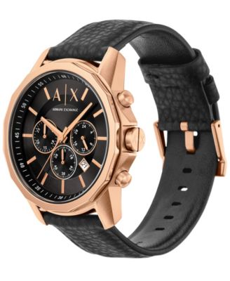 Armani Exchange Men's Chronograph Black Rubber Watch, 44mm