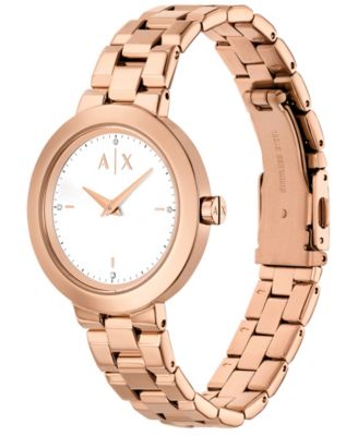 Armani Exchange Women's Two-Hand Rose Gold-Tone Stainless Steel Gift Set, 36mm