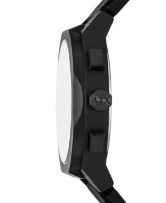 Armani Exchange Men's Chronograph Black Silicone Watch, 44mm