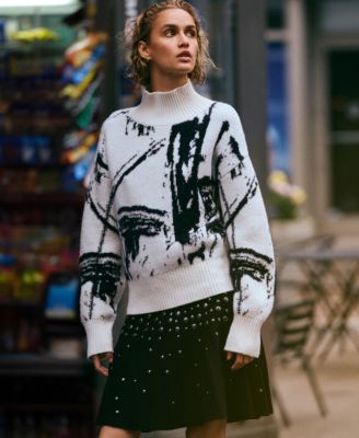 Women's Intarsia Oversized Pull On Sweater