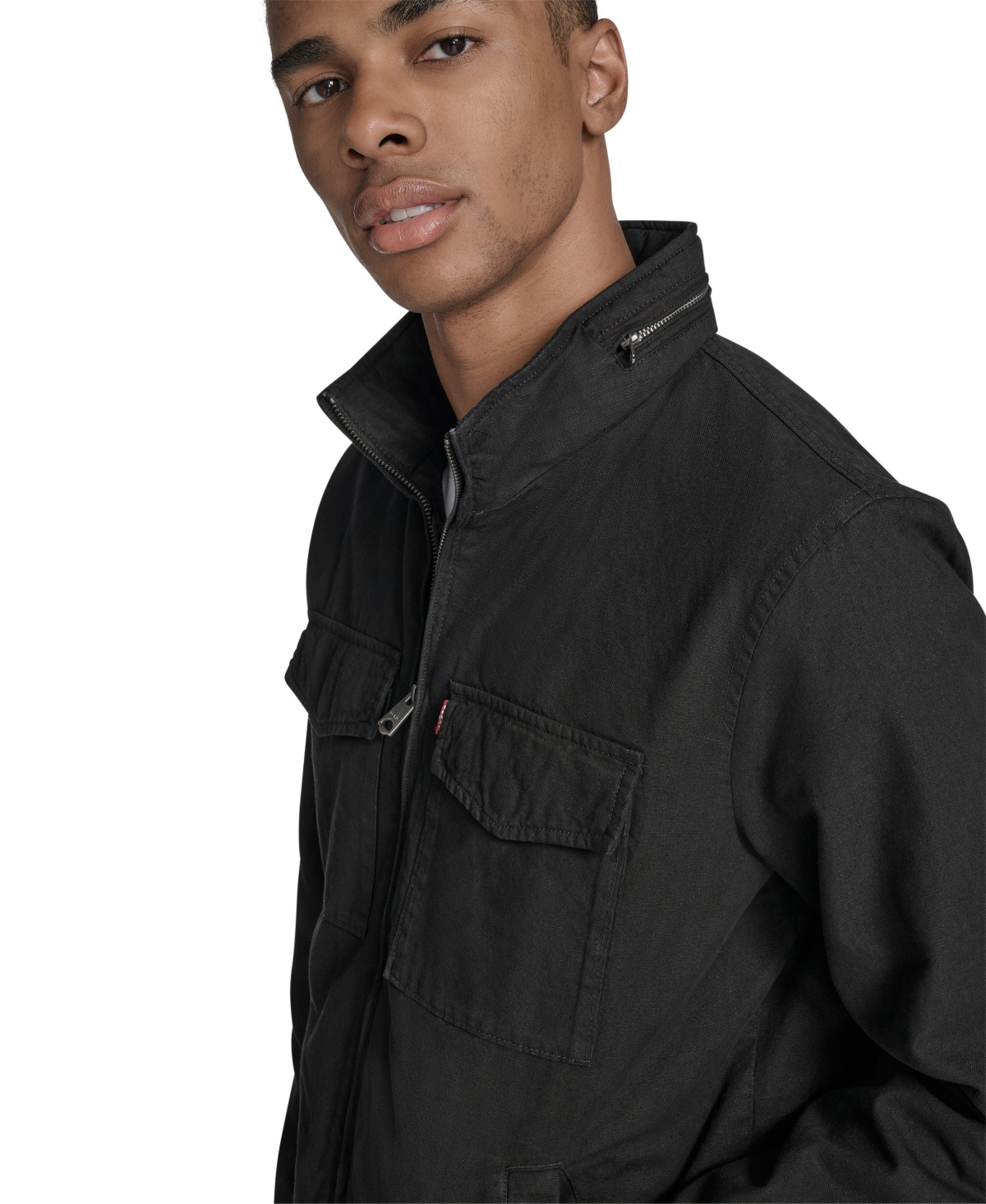 Levi's Men's Cotton Military Jacket In Black
