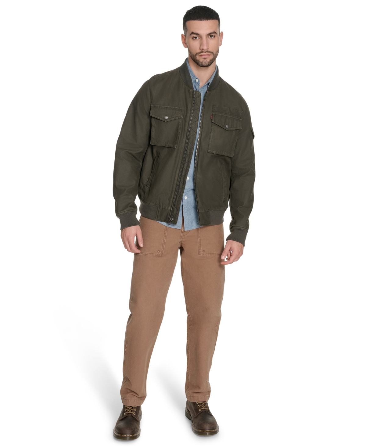 Levi's Men's Cotton Military Bomber In Green