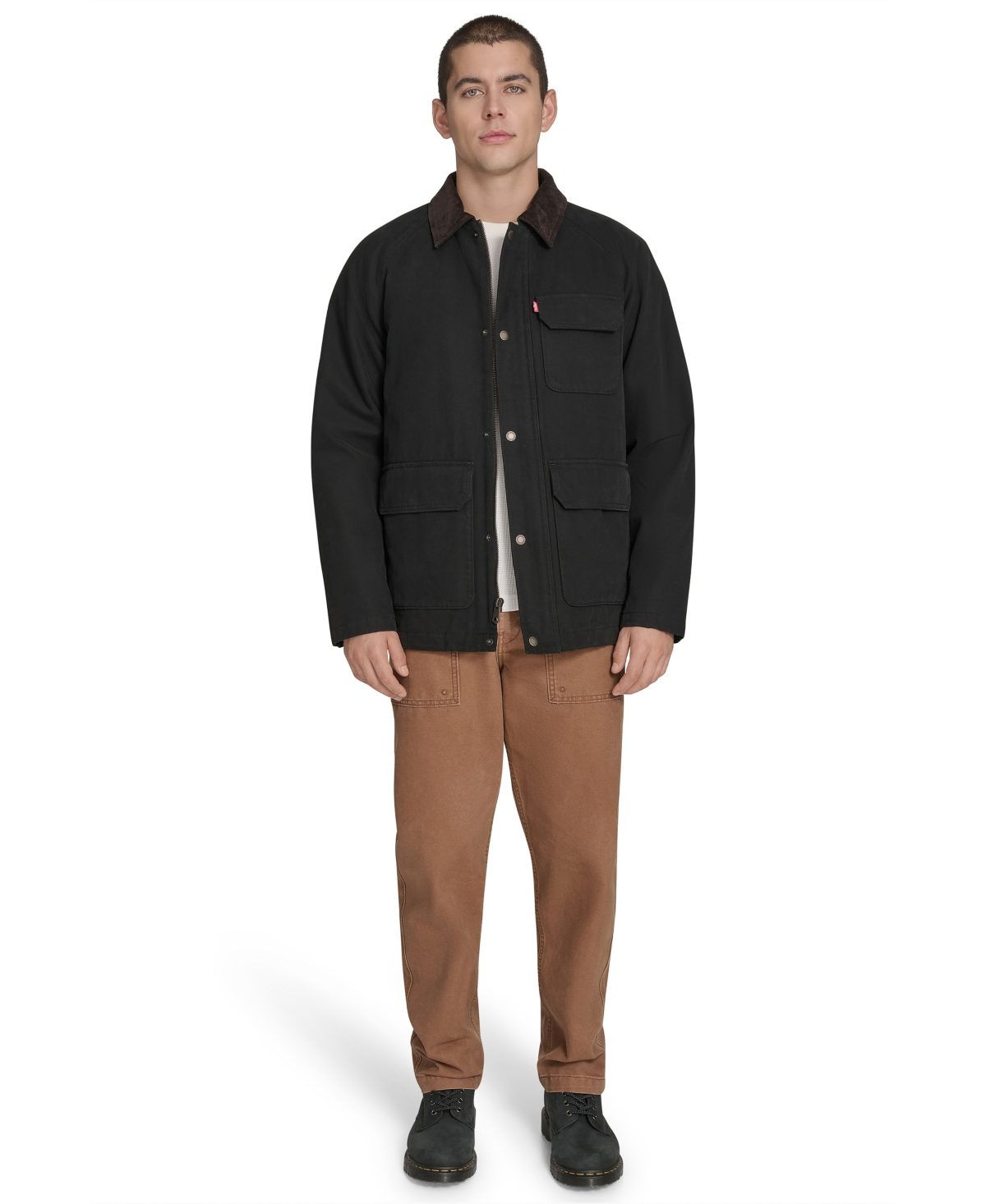 Levi's Men's Corduroy Collar Cotton Field Jacket In Black
