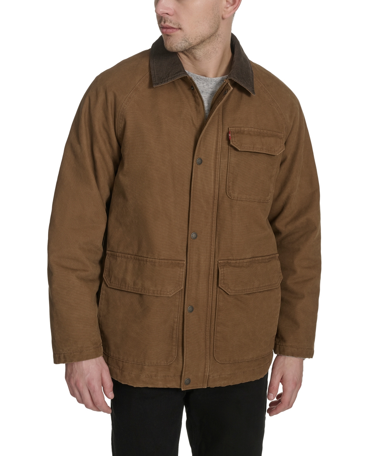 Levi's Men's Corduroy Collar Cotton Field Jacket In Black